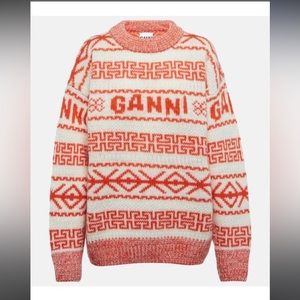 Ganni Intarsia organic wool sweater